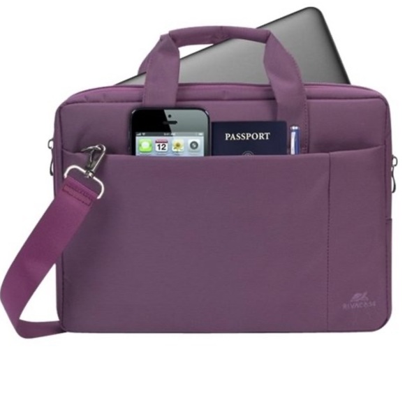 Rivacase Purple Laptop Bag/Crossbody - Picture 1 of 7